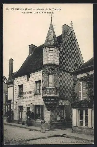 AK Verneuil, Maison de la Tourelle rue Notre-Dame (XVe siècle)