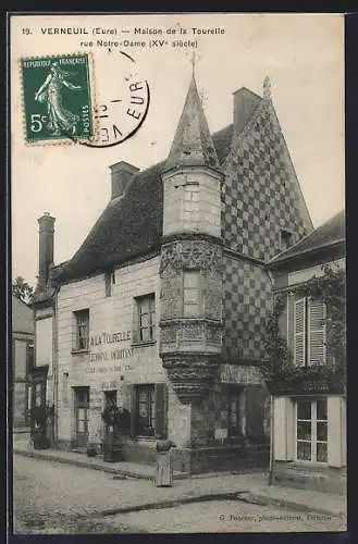 AK Verneuil, Maison de la Tourelle rue Notre-Dame (XVe siècle)