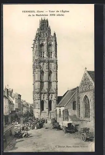 AK Verneuil, Tour de l`Église de la Madeleine (XVIe siècle)