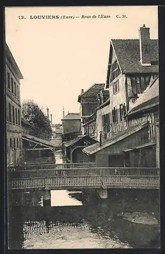 AK Louviers, Vue du bras de l`Eure et des maisons à colombages