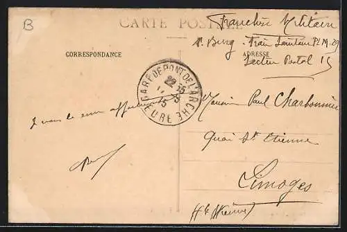 AK Alizay, Promenade sous les pommiers en fleurs et vue sur l`église