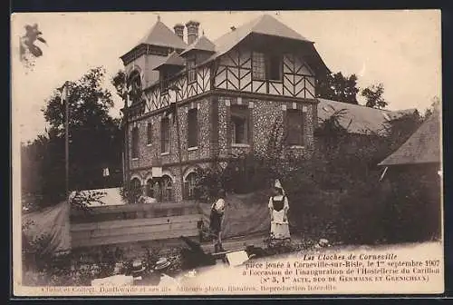 AK Corneville-sur-Risle, Inauguration de l`Hôtel de Ville et du Carillon, 1907