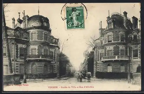 AK Vernon, Entrée de Ville et Rue d`Albuféra