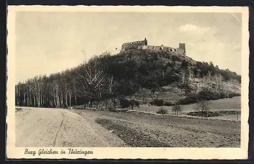 AK Burg Gleichen in Thüringen, Blick hinauf zur Burg