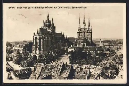 AK Erfurt, Blick von der Allerheiligenkirche