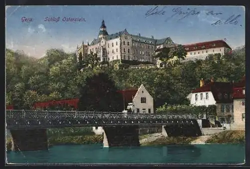 AK Gera, Blick auf das Schloss Osterstein