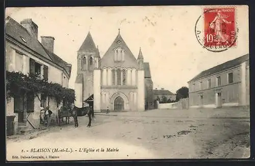 AK Blaison, L`Église et la Mairie