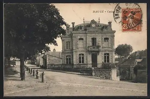 AK Baugé, Caisse d`Épargne et rue bordée d`arbres