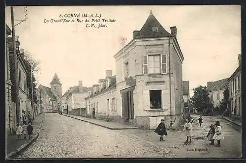 AK Corné, La Grand`Rue et Rue du Petit Trottoir