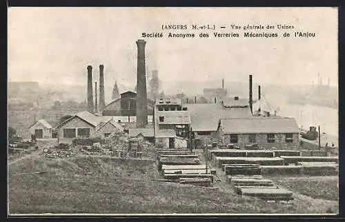 AK Angers, Vue générale des usines de la Société Anonyme des Verreries Mécaniques de l`Anjou