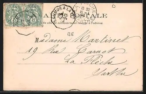 AK Saumur, Place de la Bilange avec calèches et bâtiments historiques