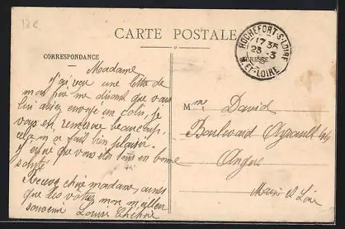 AK Rochefort-sur-Loire, Vue des quais vers le Château de Dîrezy