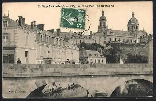 AK Segré, L`Église et le Pont de Bretagne