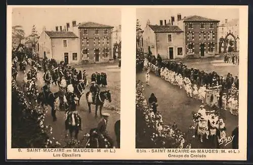 AK Saint-Macaire-en-Mauges, Les Cavaliers et Groupe de Croisés