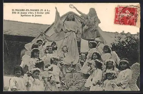 AK St-Macaire-en-Mauges, Fête de Jeanne d`Arc, 6 février 1910, Apothéose de Jeanne