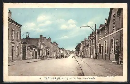 AK Trélazé, La Rue Jean-Jaurès