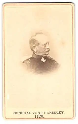 Fotografie unbekannter Fotograf und Ort, Eduard von Fransecky, General der Infanterie mit Halsorden