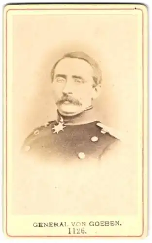 Fotografie unbekannter Fotograf und Ort, August Karl von Goeben, preussischer General der Infanterie mit Halsorden