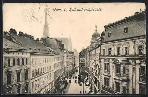 AK Wien, Rothenthurmstrasse aus der Vogelschau