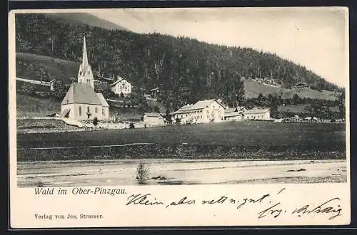 AK Wald im Ober-Pinzgau, Teilansicht mit Kirche