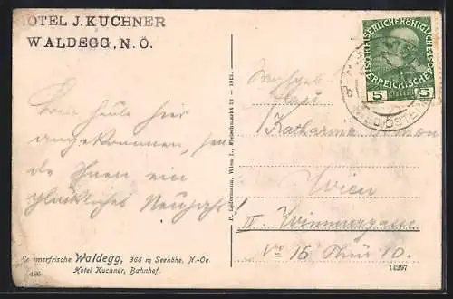 AK Waldegg /N.-Oe., Hotel J. Kuchner