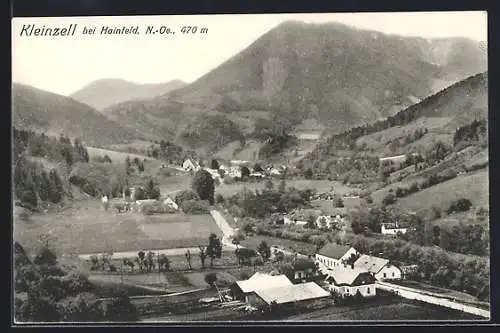 AK Kleinzell bei Hainfeld, Ortsansicht aus der Vogelschau