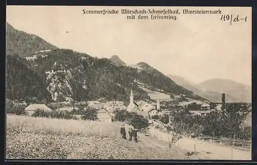 AK Wörschach-Schwefelbad /Obersteiermark, Ortsansicht mit dem Grimming