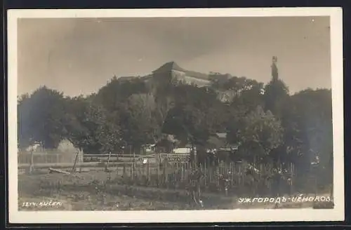 AK Uzhorod, Burg mit Umgebung, von unten gesehen