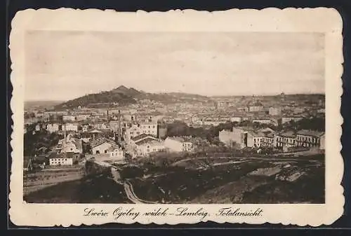 AK Lemberg, Totalansicht mit Bergblick aus der Vogelschau