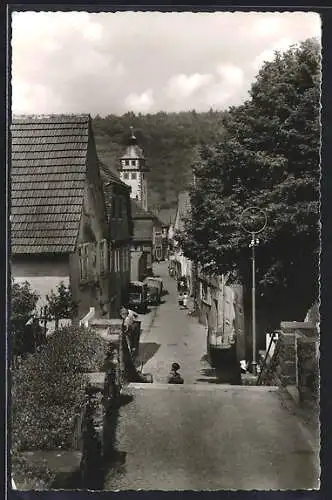 AK Mosbach / Neckartal, Heugasse, Blick in die Strasse