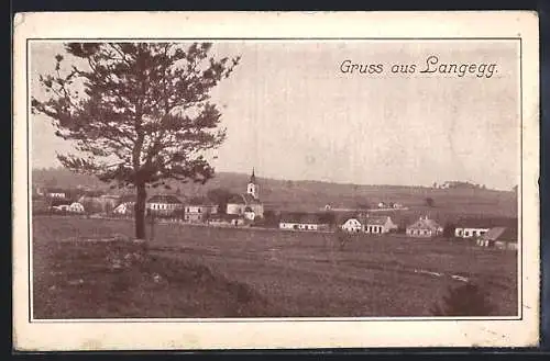 AK Bergern im Dunkelsteinerwald, Maria Langegg, Ortspartie mit Kirche