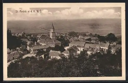 AK St. Andrä v. d. H., Teilansicht mit Kirche und Strassenpartie