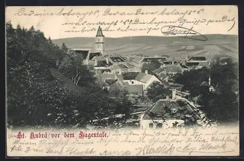 AK St. Andrä vor dem Hagentale, Teilansicht mit Kirche