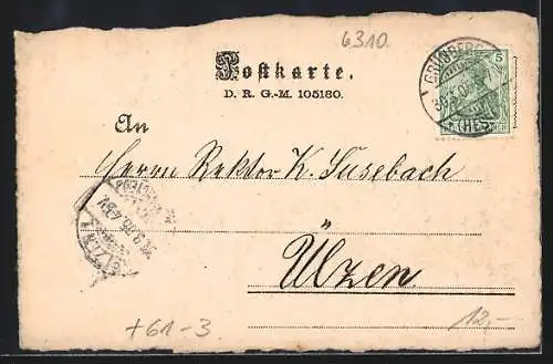 Künstler-AK Grünberg / Hessen, Zeichnung nach Merian im Jahr 1640