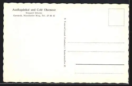 AK Garstedt / Norderstedt, Ausflugslokal und Cafe Ohemoor, Strasse Niendorfer Weg, Innenansicht, Garten