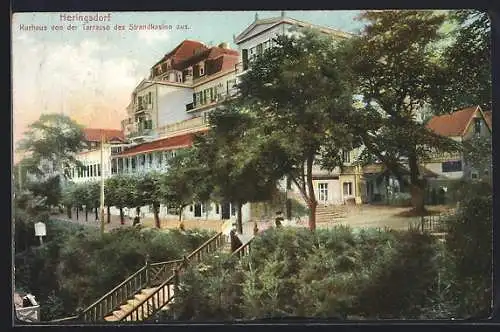 AK Heringsdorf / Seebad, Kurhaus von der Terrasse des Strandkasino aus