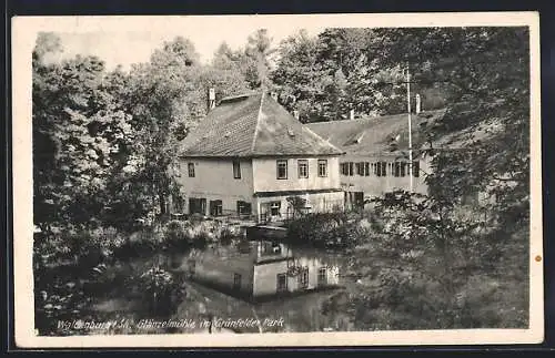 AK Waldenburg / Sachsen, Glänzelmühle im Grünfelder Park