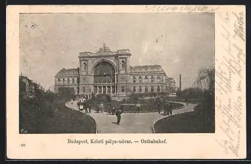 AK Budapest, Blick zum Ostbahnhof