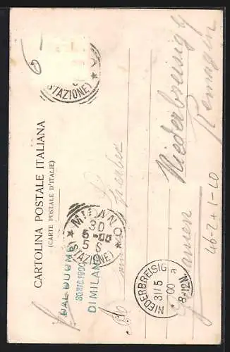 AK Milano, Corso Vitt. Emauele mit Pferdebahn