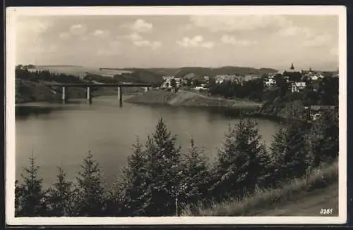 AK Saalburg / Saale, Partie am Stausee der Saaletalsperre