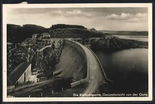 AK Saalburg / Saale, Bleilochsperre, Gesamtansicht von der Gans aus