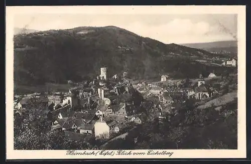 AK Heimbach /Eifel, Ortsansicht vom Eichelberg