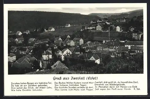 AK Zweifall /Eifel, Ortsansicht vom Berg aus