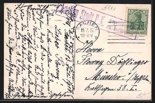 AK Aachen, Blick zum Dom