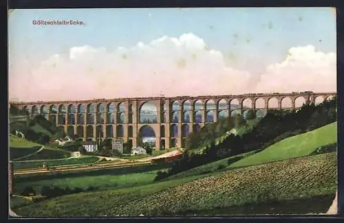 AK Reichenbach i. V., Göltzschtalbrücke, Eisenbahnlinie Reichenbach-Plauen