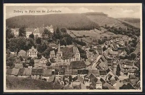 AK Stolberg / Harz, Panorama von der Lutherbuche