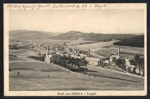 AK Herold i. Erzgeb., Ortspartie mit Kirche