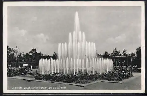 AK Chemnitz, Leuchtspringbrunnen am Schlossteich