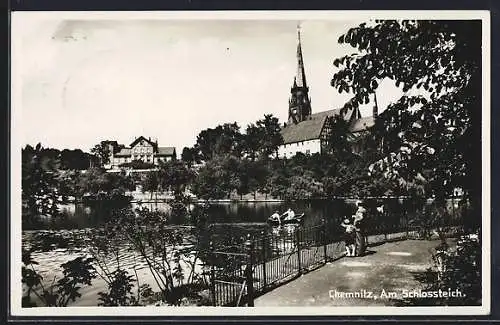 AK Chemnitz, Am Schlossteich mit Kirche