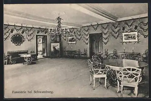 AK Schwarzburg, Fasanerie, Innenansicht